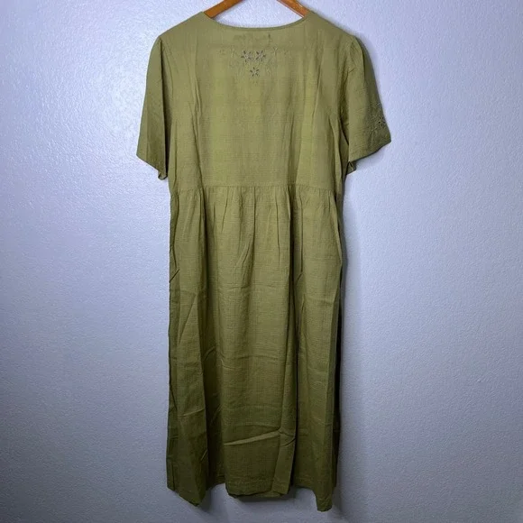 Gudrun Sjoden Green Dress Tania Eyelet Embroidered Organic Cotton Medium NWT - Picture 4 of 8